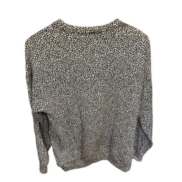 EUC ATHLETA Balance Studio Street Animal Cheetah Print Pullover Top Black White - Picture 3 of 12
